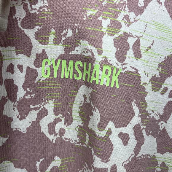 Gymshark Mauve & White Camo Print Hoodie Size S Oversized - Picture 6 of 11